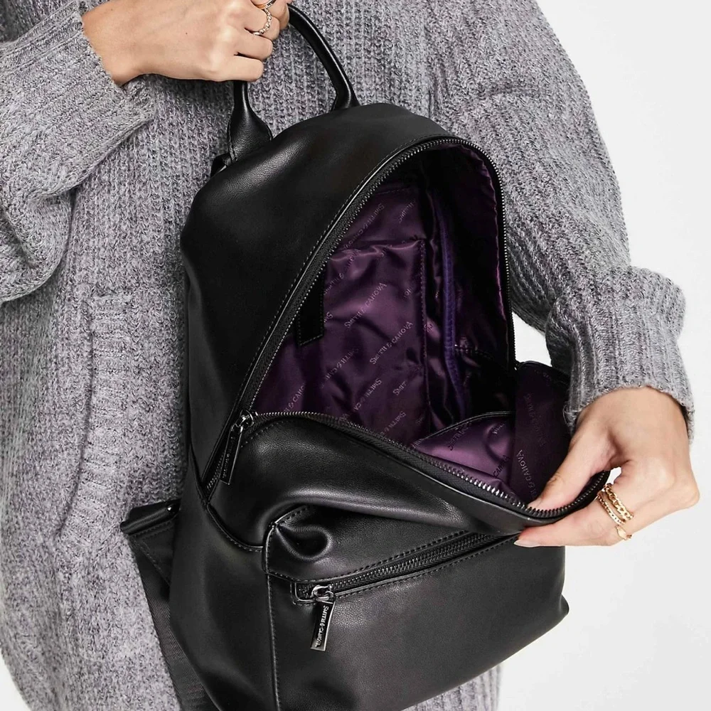 Smith & Canova  Leather Backpack in Black